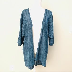 Lularoe LINDSAY Cardigan Kimono Medium Blue